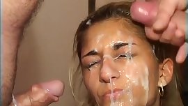 Gypsy teen gets spit and cum in her pretty face