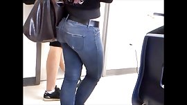 Teen ass in tight jeans
