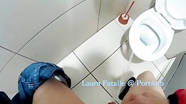 Naughty public pissing toilet piss school bathroom - Laura Fatalle